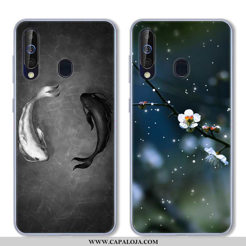 Capa Samsung Galaxy A60 Silicone Feminino Preto Masculino, Capas Samsung Galaxy A60 Desenho Animado 