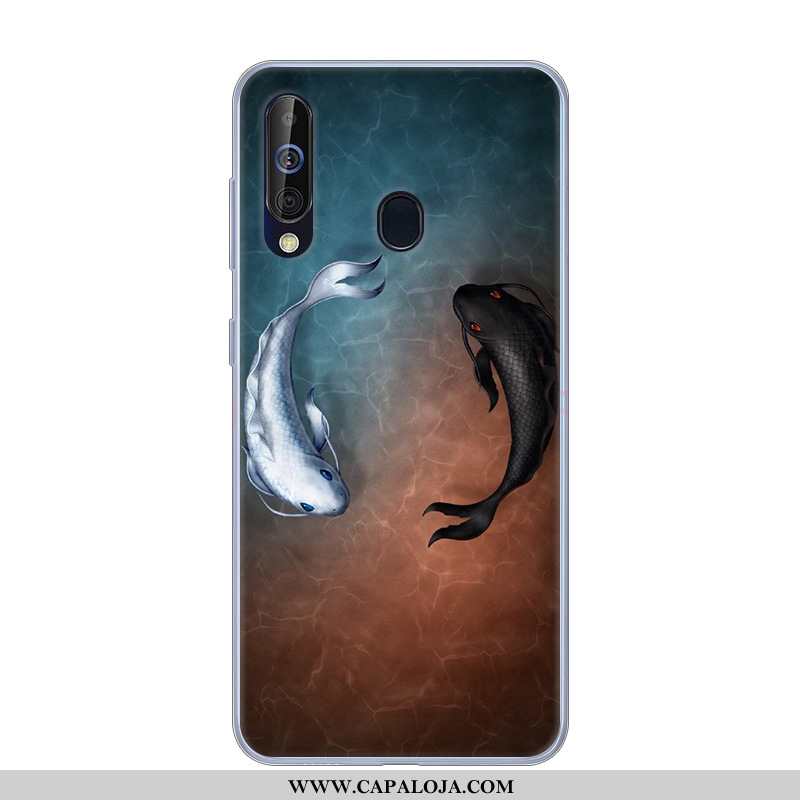 Capa Samsung Galaxy A60 Silicone Feminino Preto Masculino, Capas Samsung Galaxy A60 Desenho Animado 