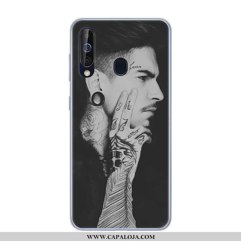 Capa Samsung Galaxy A60 Silicone Feminino Preto Masculino, Capas Samsung Galaxy A60 Desenho Animado 