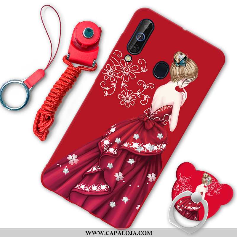 Capa Samsung Galaxy A60 Soft Antiqueda Capas Telemóvel Vermelho, Samsung Galaxy A60 Feminino Baratos