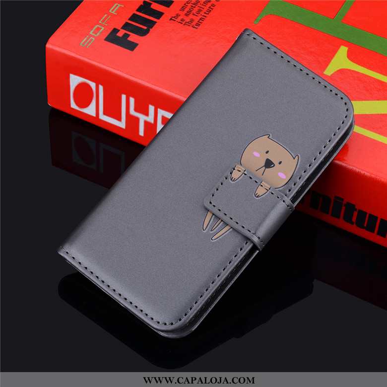 Capa Samsung Galaxy A60 Soft Antiqueda Telemóvel Animais Cinza, Capas Samsung Galaxy A60 Protetoras 