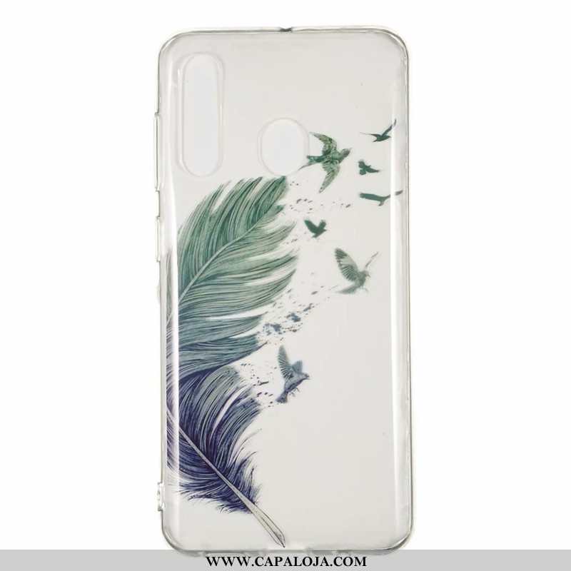 Capa Samsung Galaxy A60 Transparente Capas Antiqueda Soft Azul, Samsung Galaxy A60 Desenho Animado B