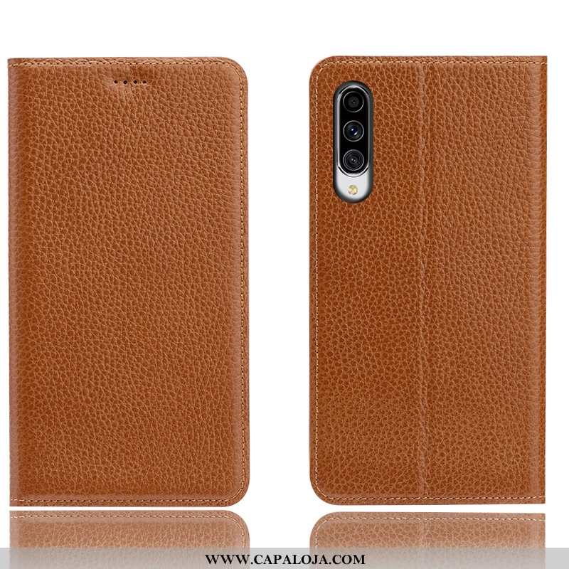 Capa Samsung Galaxy A70 Protetoras Cases Capas Antiqueda Castanho, Samsung Galaxy A70 Couro Genuíno 