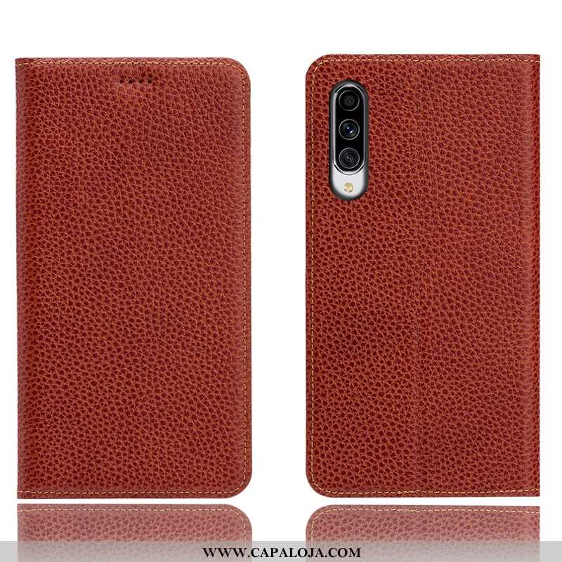 Capa Samsung Galaxy A70 Protetoras Cases Capas Antiqueda Castanho, Samsung Galaxy A70 Couro Genuíno 