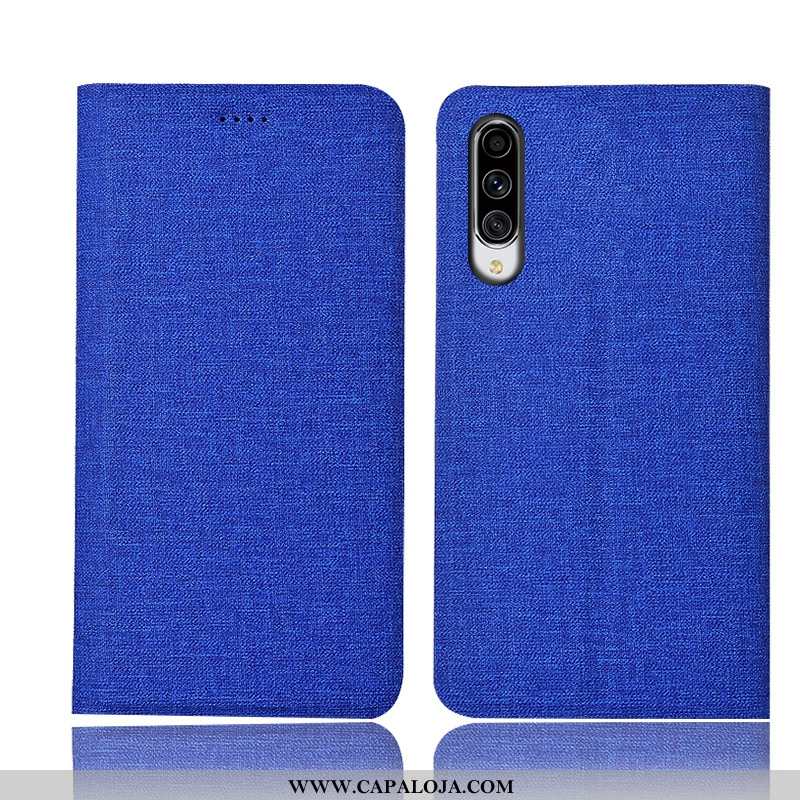 Capa Samsung Galaxy A70s Protetoras Capas Azul Telemóvel, Samsung Galaxy A70s Linho Promoção