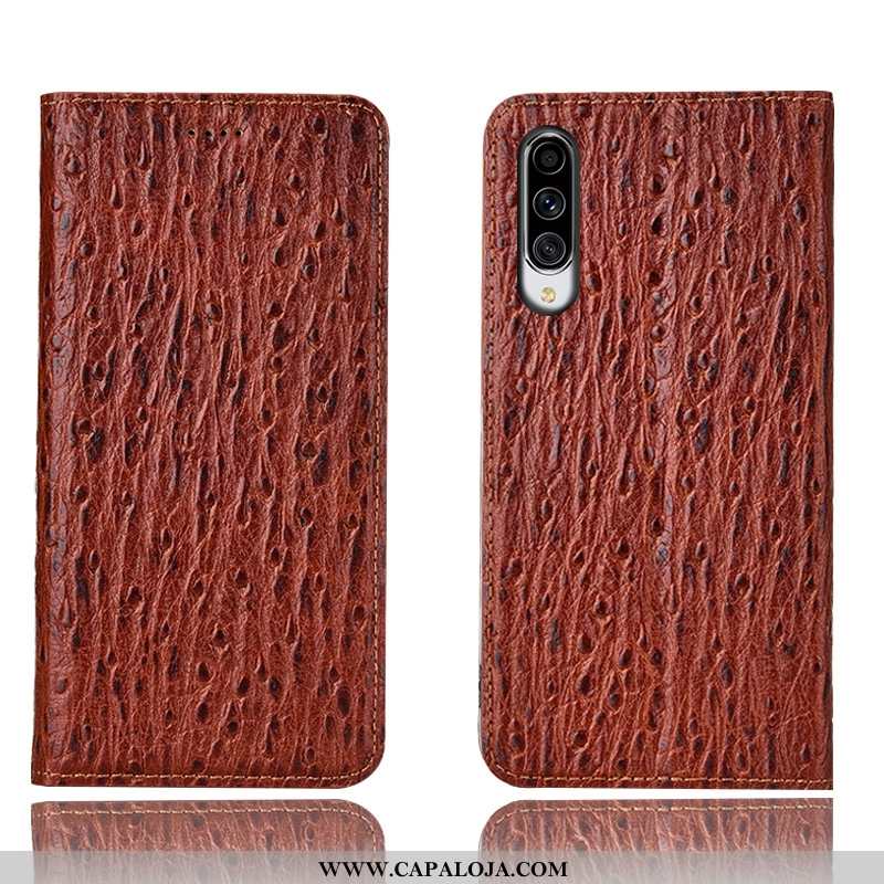 Capa Samsung Galaxy A70s Protetoras Completa Pássaro Capas Castanho, Samsung Galaxy A70s Couro Legit