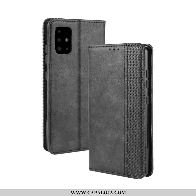 Capa Samsung Galaxy A71 Couro Cover Preto Capas, Samsung Galaxy A71 Protetoras Promoção