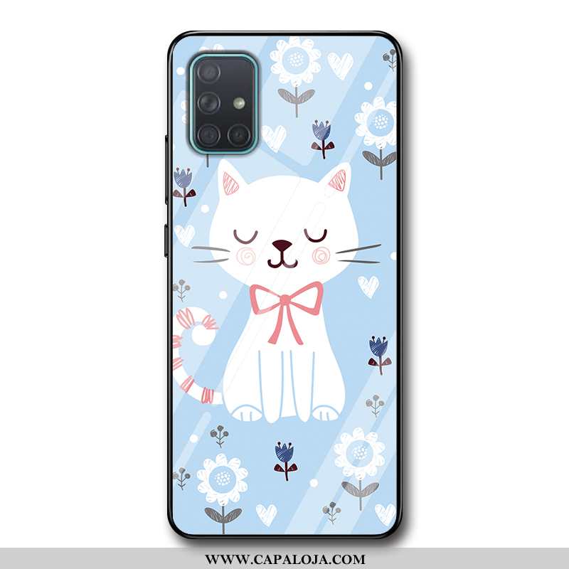 Capa Samsung Galaxy A71 Silicone Feminino Antiqueda Completa Azul, Capas Samsung Galaxy A71 Vidro On