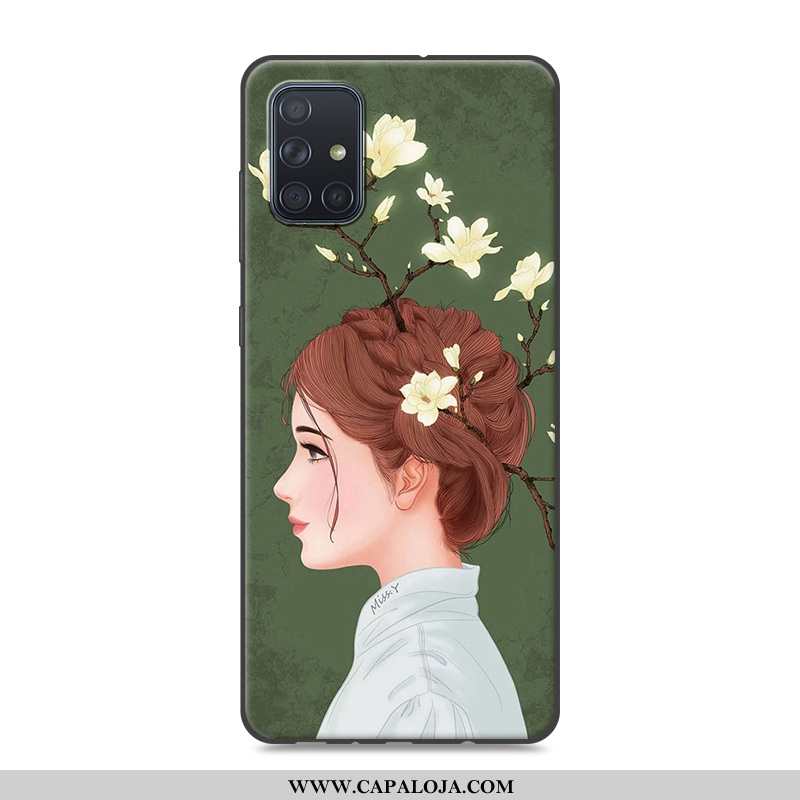 Capa Samsung Galaxy A71 Tendencia Malha Telemóvel Vermelha Branco, Capas Samsung Galaxy A71 Soft Pro