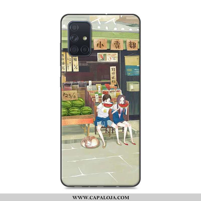 Capa Samsung Galaxy A71 Tendencia Malha Telemóvel Vermelha Branco, Capas Samsung Galaxy A71 Soft Pro