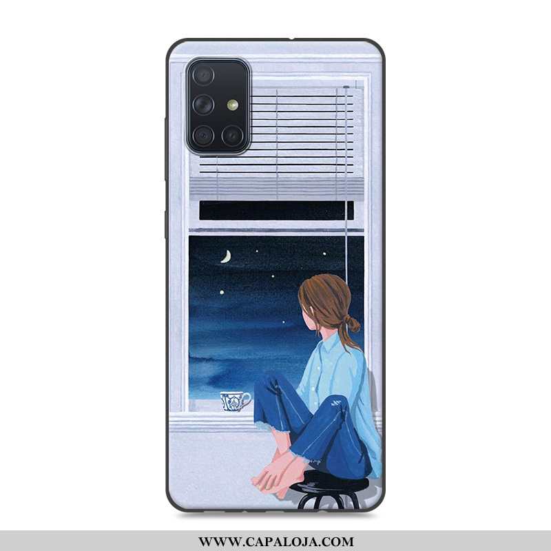 Capa Samsung Galaxy A71 Tendencia Malha Telemóvel Vermelha Branco, Capas Samsung Galaxy A71 Soft Pro