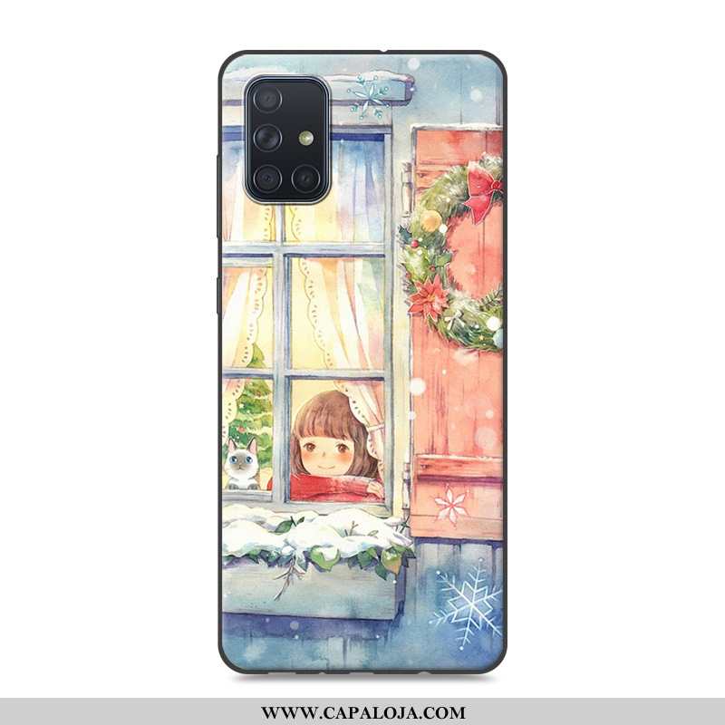 Capa Samsung Galaxy A71 Tendencia Malha Telemóvel Vermelha Branco, Capas Samsung Galaxy A71 Soft Pro