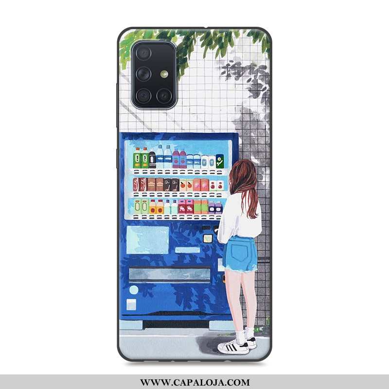 Capa Samsung Galaxy A71 Tendencia Malha Telemóvel Vermelha Branco, Capas Samsung Galaxy A71 Soft Pro