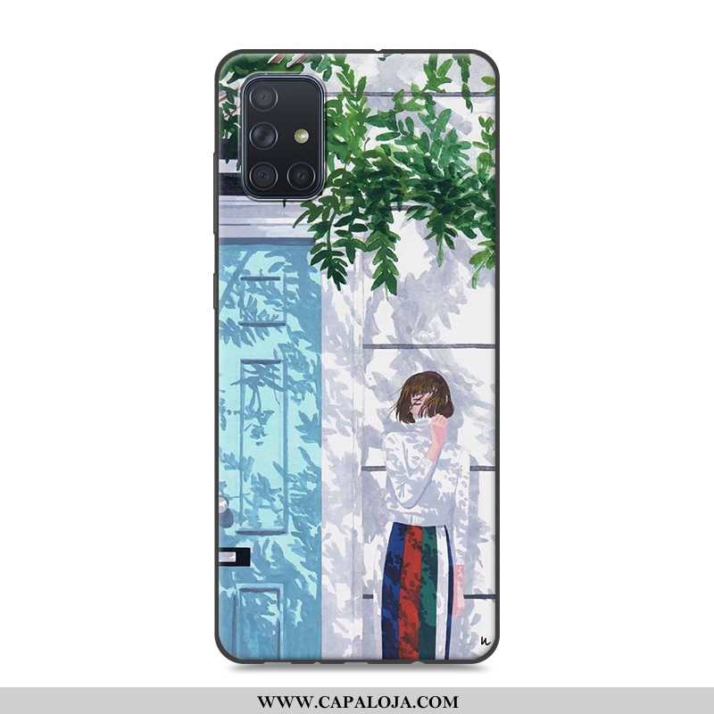 Capa Samsung Galaxy A71 Tendencia Malha Telemóvel Vermelha Branco, Capas Samsung Galaxy A71 Soft Pro