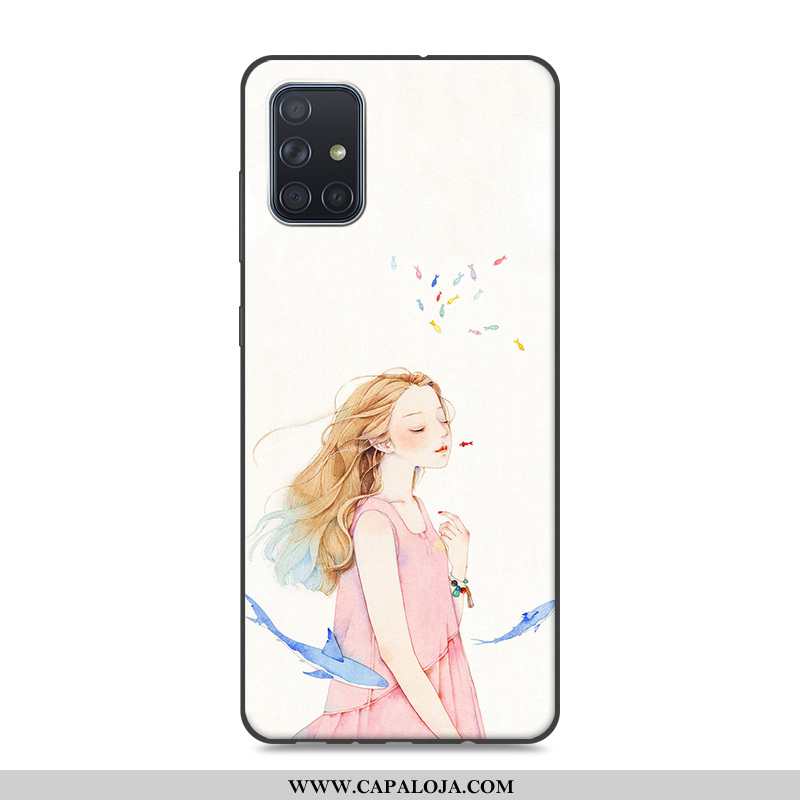 Capa Samsung Galaxy A71 Tendencia Malha Telemóvel Vermelha Branco, Capas Samsung Galaxy A71 Soft Pro