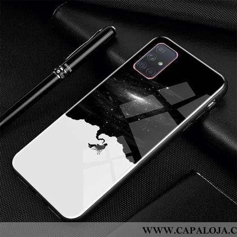 Capa Samsung Galaxy A71 Tendencia Telemóvel Masculino Vidro Preto, Capas Samsung Galaxy A71 Protetor