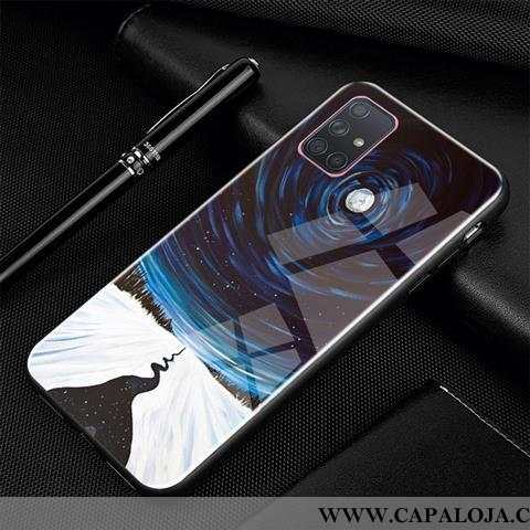 Capa Samsung Galaxy A71 Tendencia Telemóvel Masculino Vidro Preto, Capas Samsung Galaxy A71 Protetor