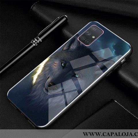 Capa Samsung Galaxy A71 Tendencia Telemóvel Masculino Vidro Preto, Capas Samsung Galaxy A71 Protetor