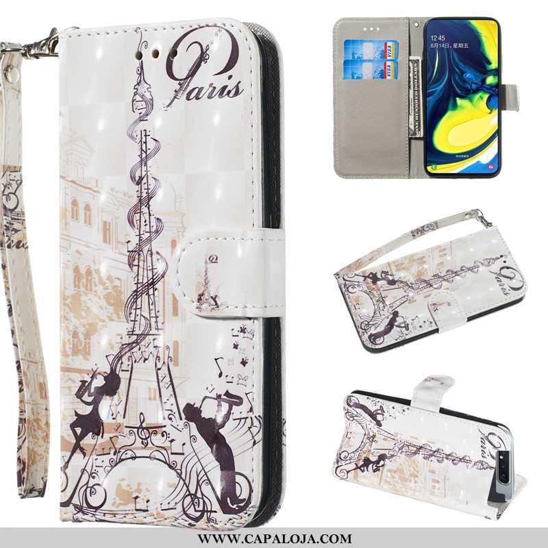 Capa Samsung Galaxy A80 Bonitos Cases Cover Branco, Capas Samsung Galaxy A80 Couro Baratos