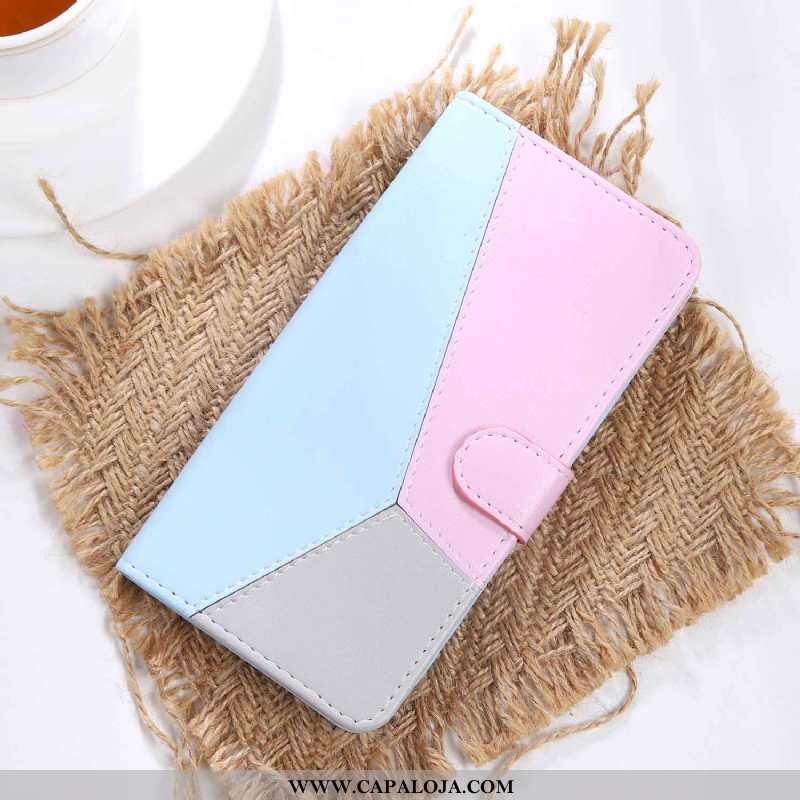 Capa Samsung Galaxy A80 Couro Cover Colorblock Telemóvel, Capas Samsung Galaxy A80 Preto Baratos