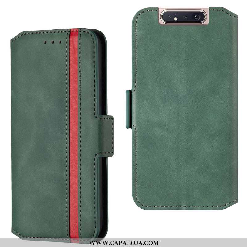 Capa Samsung Galaxy A80 Couro Feminino Telemóvel De Grau Verde, Capas Samsung Galaxy A80 Protetoras 