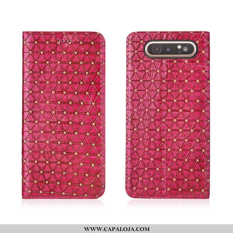 Capa Samsung Galaxy A80 Couro Genuíno Capas Antiqueda Nova Rosa, Samsung Galaxy A80 Couro Baratas