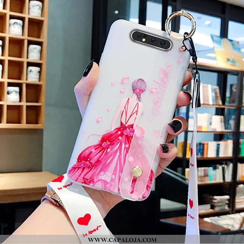 Capa Samsung Galaxy A80 Criativas Antiqueda Cases Malha Rosa, Capas Samsung Galaxy A80 Protetoras On