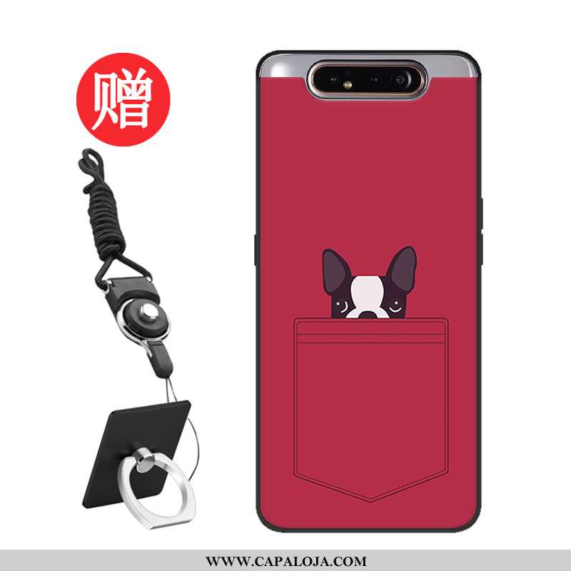 Capa Samsung Galaxy A80 Personalizada Malha Silicone Feminino Vermelho, Capas Samsung Galaxy A80 Pro