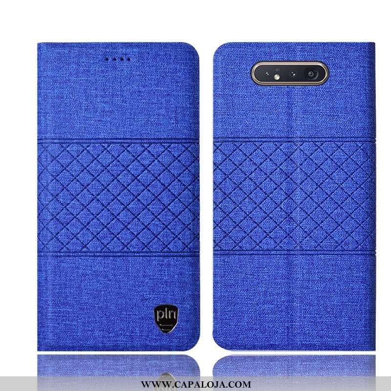 Capa Samsung Galaxy A80 Protetoras Completa Telemóvel Azul, Capas Samsung Galaxy A80 Linho Comprar