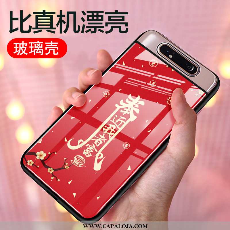 Capa Samsung Galaxy A80 Silicone Feminino Antiqueda Telemóvel Vermelho, Capas Samsung Galaxy A80 Vid