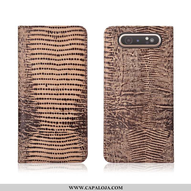 Capa Samsung Galaxy A80 Tendencia Couro Legitimo Fosco Cases Azul, Capas Samsung Galaxy A80 Soft Bar