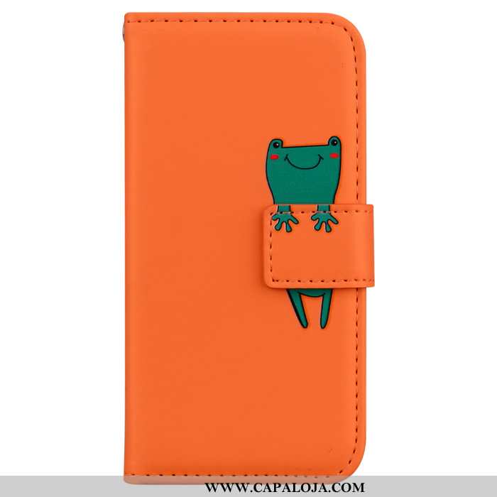 Capa Samsung Galaxy A8s Desenho Animado Antiqueda Cover Capas Laranja, Samsung Galaxy A8s Couro Bara