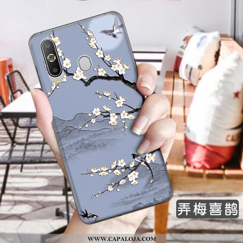 Capa Samsung Galaxy A8s Protetoras Soft Cases Antiqueda Azul, Capas Samsung Galaxy A8s Floral Barata