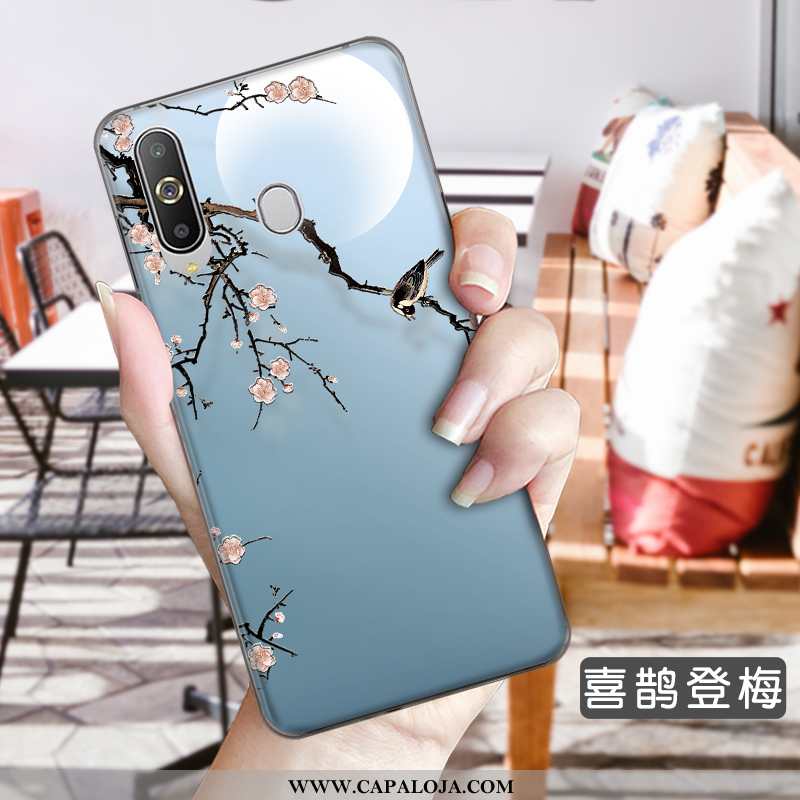 Capa Samsung Galaxy A8s Protetoras Soft Cases Antiqueda Azul, Capas Samsung Galaxy A8s Floral Barata