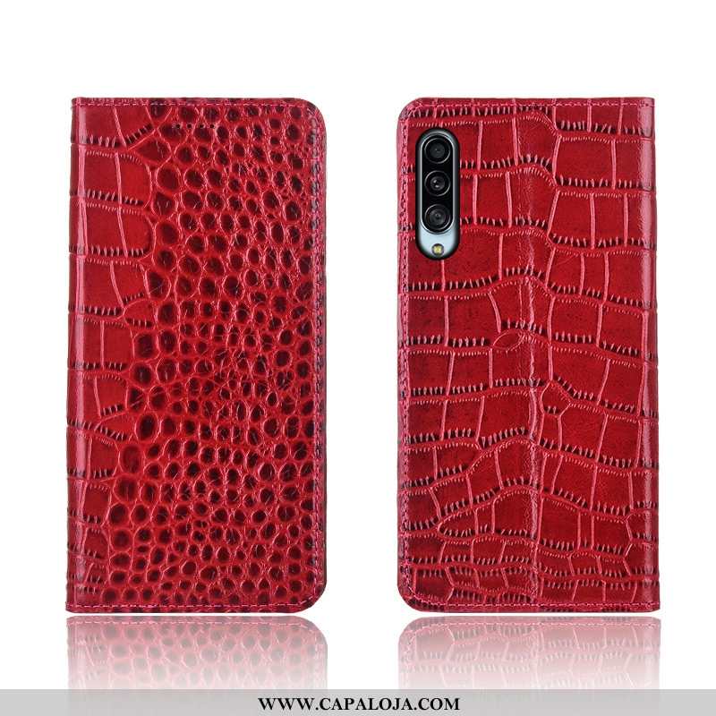 Capa Samsung Galaxy A90 5g Couro Crocs Telemóvel Feminino Castanho, Capas Samsung Galaxy A90 5g Prot