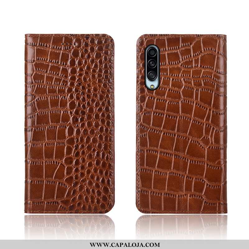 Capa Samsung Galaxy A90 5g Couro Crocs Telemóvel Feminino Castanho, Capas Samsung Galaxy A90 5g Prot