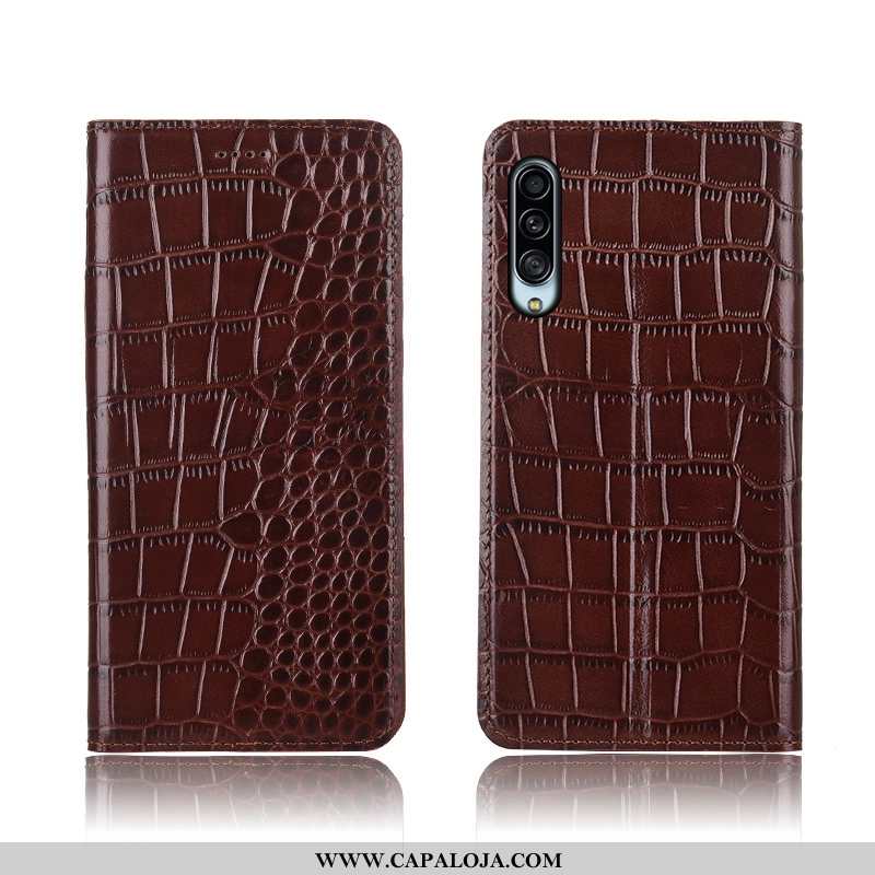 Capa Samsung Galaxy A90 5g Couro Crocs Telemóvel Feminino Castanho, Capas Samsung Galaxy A90 5g Prot