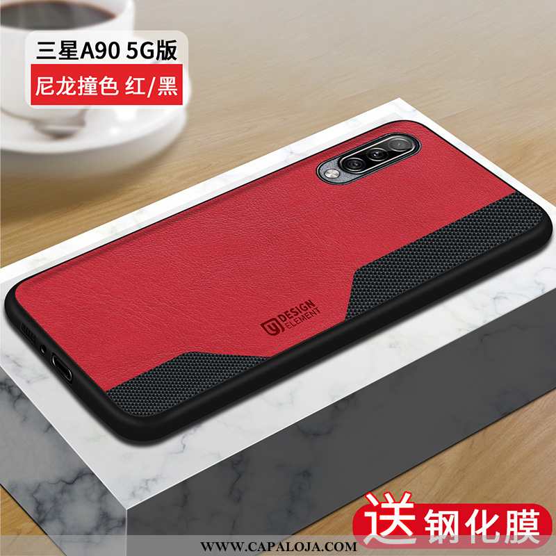 Capa Samsung Galaxy A90 5g Silicone Masculino Capas Antiqueda Vermelho, Samsung Galaxy A90 5g Couro 