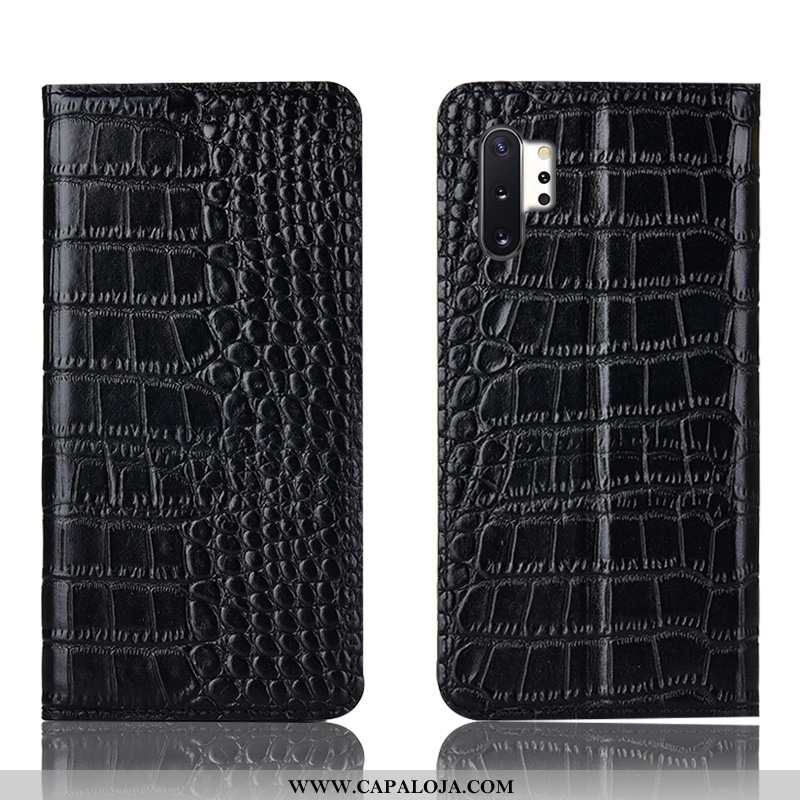 Capa Samsung Galaxy Note 10+ Couro Genuíno Flatform Crocs Telemóvel Castanho, Capas Samsung Galaxy N