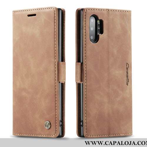 Capa Samsung Galaxy Note 10+ Criativas Negócio Capas Nova Castanho, Samsung Galaxy Note 10+ Couro Co