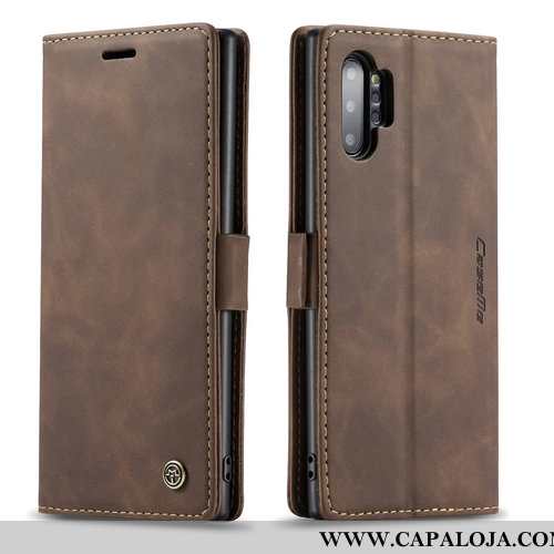 Capa Samsung Galaxy Note 10+ Criativas Negócio Capas Nova Castanho, Samsung Galaxy Note 10+ Couro Co