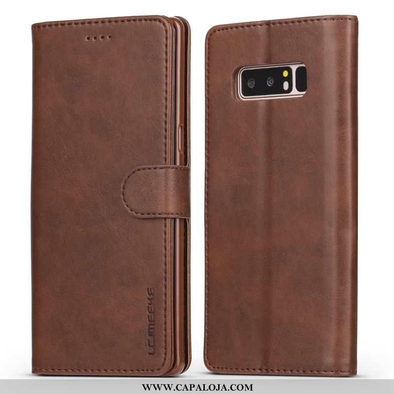 Capa Samsung Galaxy Note 8 Couro Cover Marrom Silicone Castanho, Capas Samsung Galaxy Note 8 Tendenc