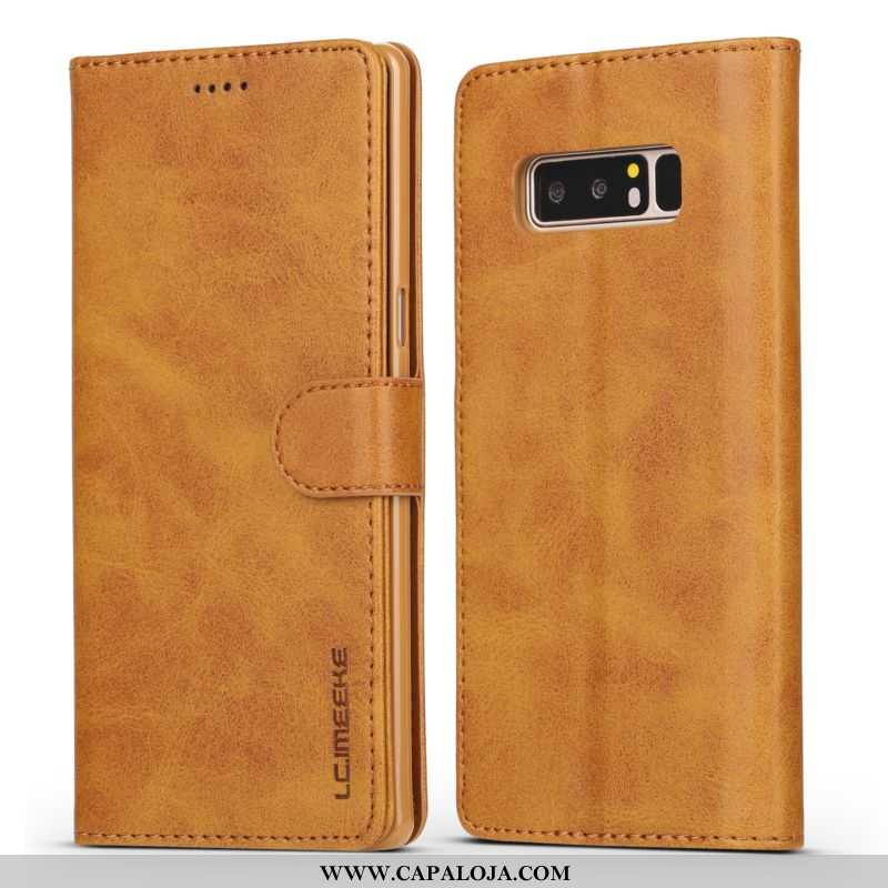 Capa Samsung Galaxy Note 8 Couro Cover Marrom Silicone Castanho, Capas Samsung Galaxy Note 8 Tendenc