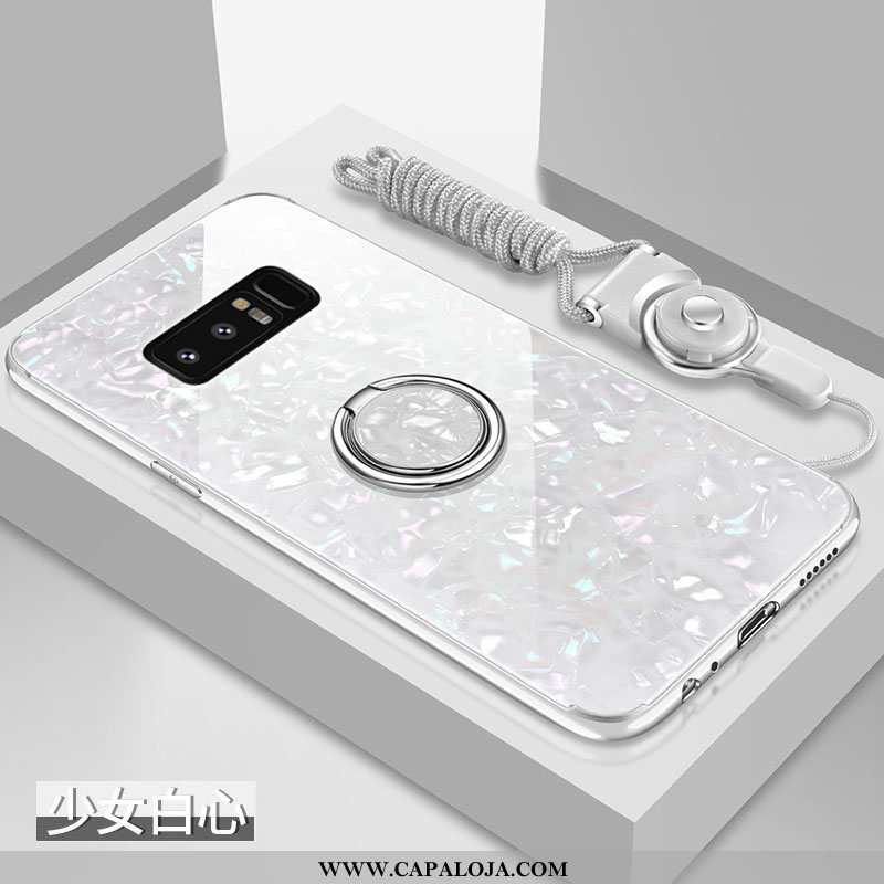 Capa Samsung Galaxy Note 8 Vidro Feminino Branco Completa, Capas Samsung Galaxy Note 8 Personalizada