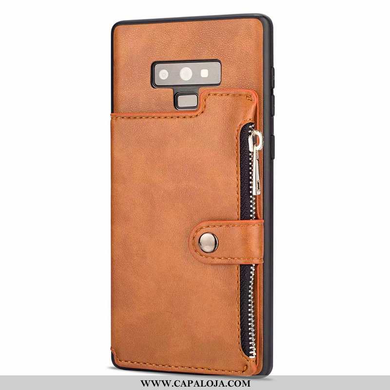 Capa Samsung Galaxy Note 9 Couro Antiqueda Criativas Carteira Castanho, Capas Samsung Galaxy Note 9 