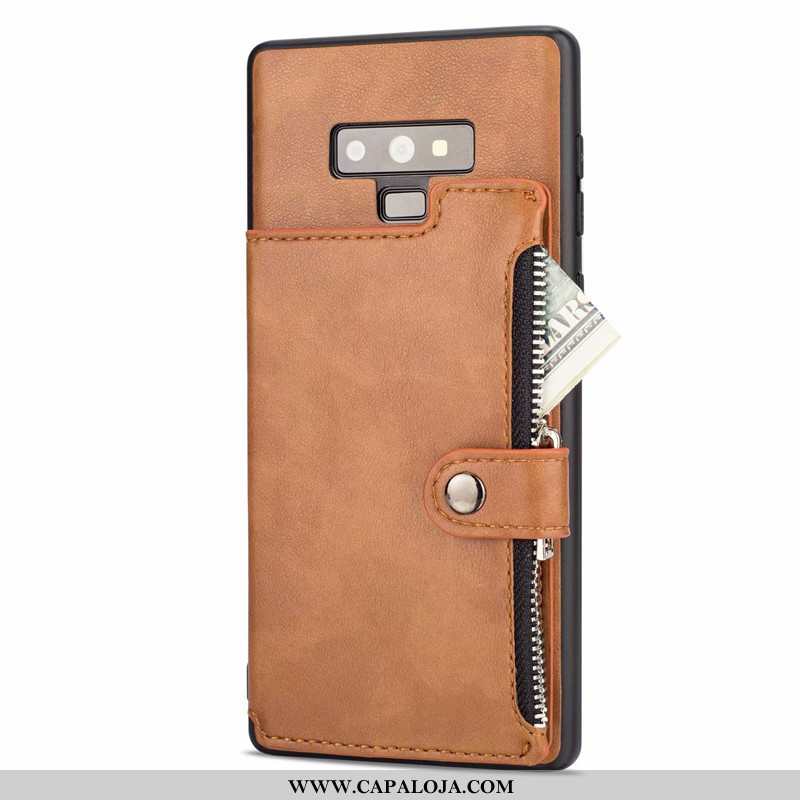 Capa Samsung Galaxy Note 9 Couro Antiqueda Criativas Carteira Castanho, Capas Samsung Galaxy Note 9 