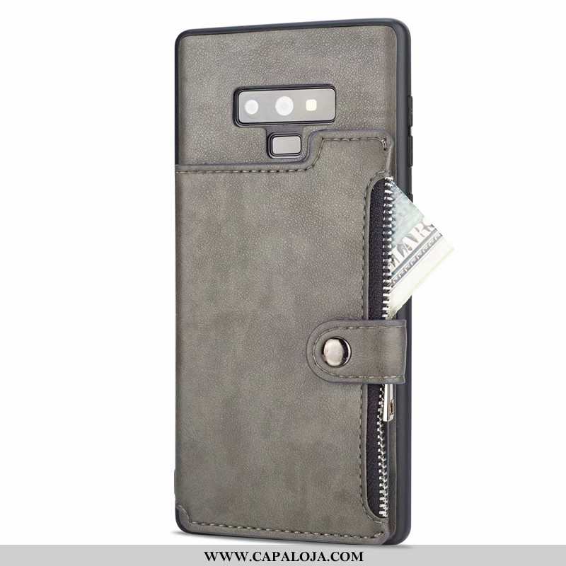 Capa Samsung Galaxy Note 9 Couro Antiqueda Criativas Carteira Castanho, Capas Samsung Galaxy Note 9 