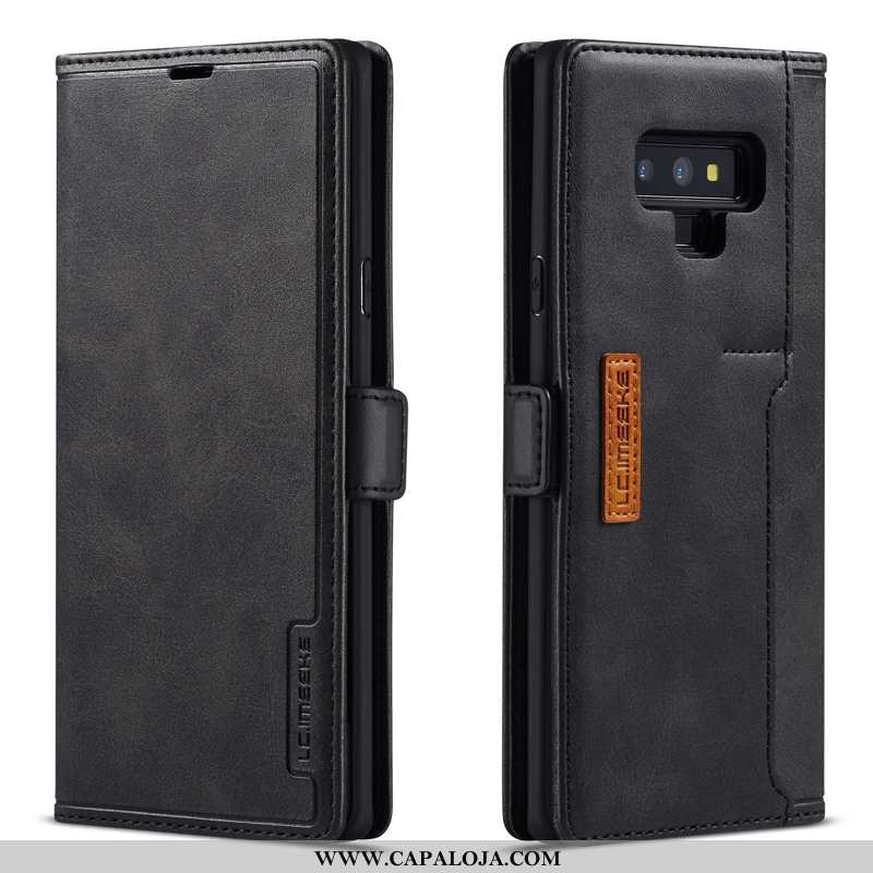 Capa Samsung Galaxy Note 9 Couro Legitimo Antiqueda Telemóvel Aço Azul Escuro, Capas Samsung Galaxy 