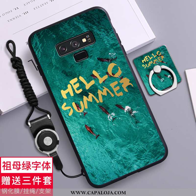 Capa Samsung Galaxy Note 9 Fofas Silicone Feminino Desenho Animado Verde, Capas Samsung Galaxy Note 