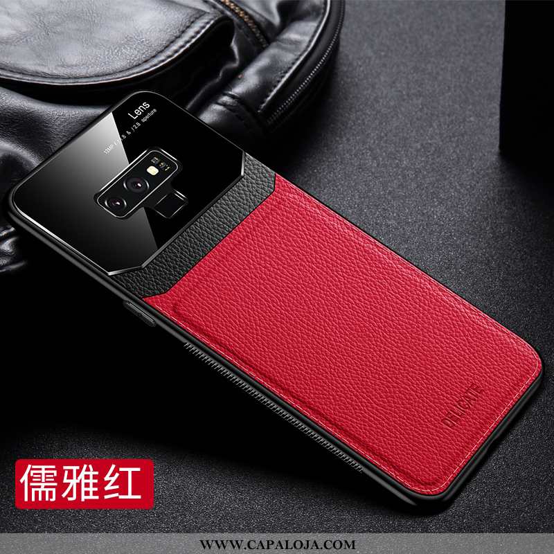 Capa Samsung Galaxy Note 9 Fosco Completa Vidro Tecido Vermelho, Capas Samsung Galaxy Note 9 Couro L